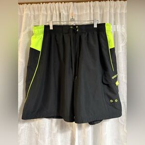 Speedo Men Black Green Knee Length Marina SportVolley Swim Trunk Size XL Swim